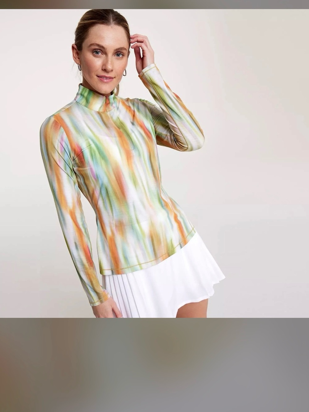 Calia Golf 1/4 zip multi color filtered flora multi quarter zip